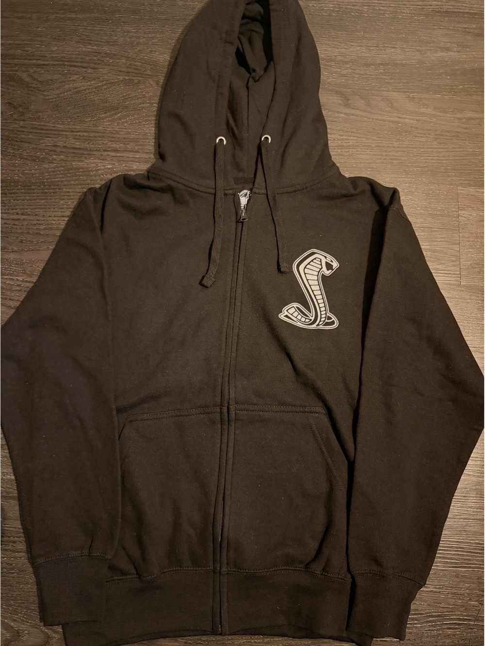 JH Design Shelby Cobra Shimmer Back Print Zip Hoodie M